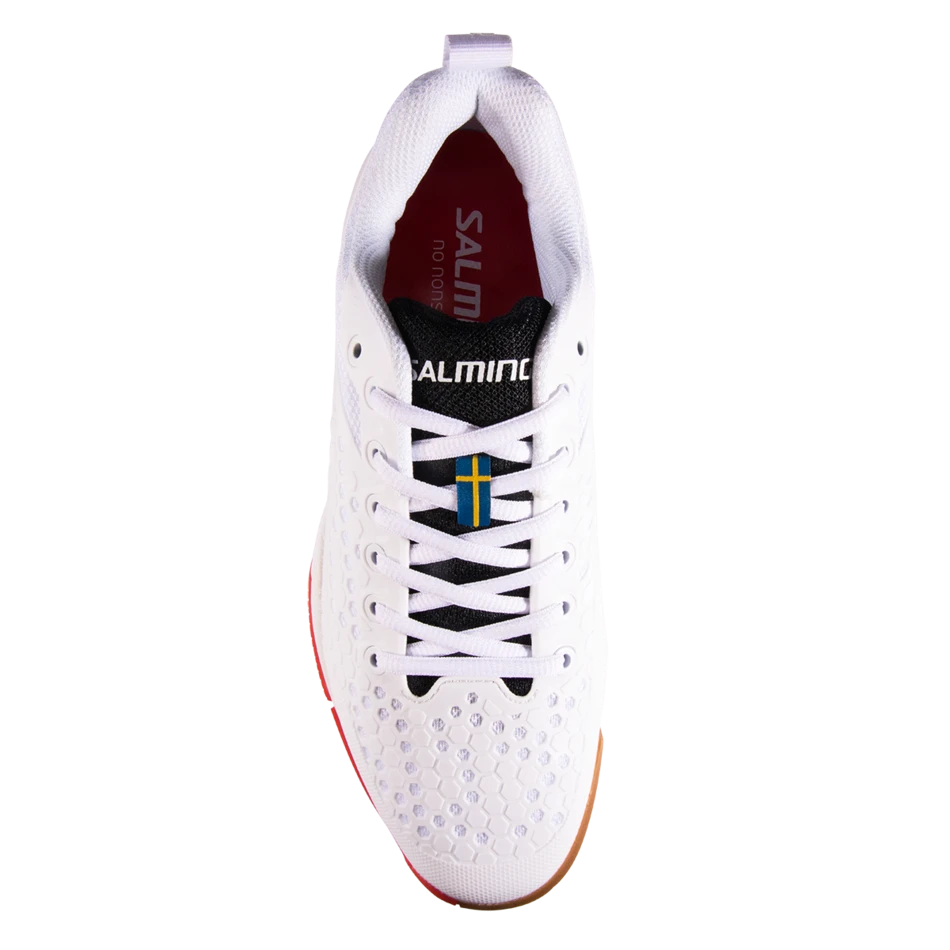 Salming Eagle Men's White & Red Indoor Court Shoes 8 Salming Eagle Men's White & Red Indoor Court Shoes - Image 6