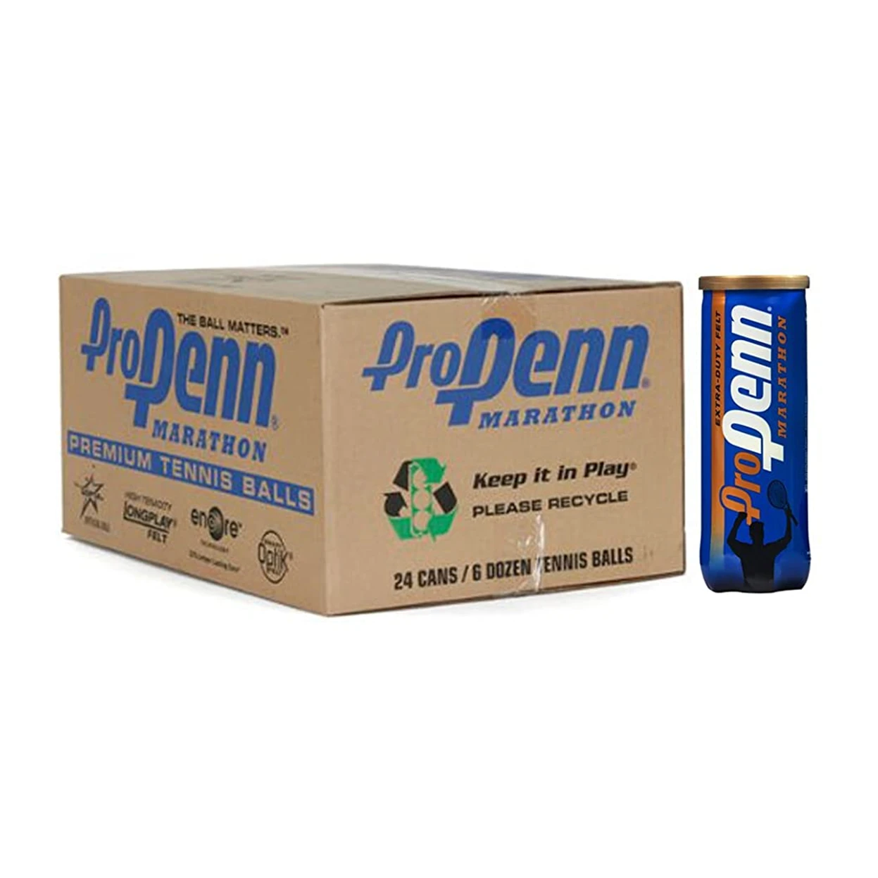 Pro Penn Marathon Tennis Balls - Extra Duty Felt (Case Of 24) 3 Pro Penn Marathon Tennis Balls - Extra Duty Felt (Case Of 24)