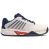 K-Swiss Hypercourt Express 2 Blanc De Blanc/Blue Opal/Lollipop Men's Tennis Shoes -Ball Sports Related K SwissHyperCourtExpress2BlancDeBlancBlueOpalLollipop