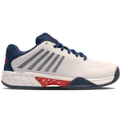 K-Swiss Hypercourt Express 2 Blanc De Blanc/Blue Opal/Lollipop Men's Tennis Shoes