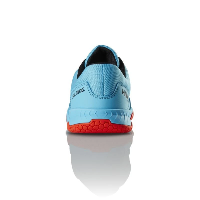 Salming Hawk Court Blue Atol / New Flame Red Junior Indoor Court Shoes 5 Salming Hawk Court Blue Atol / New Flame Red Junior Indoor Court Shoes - Image 3