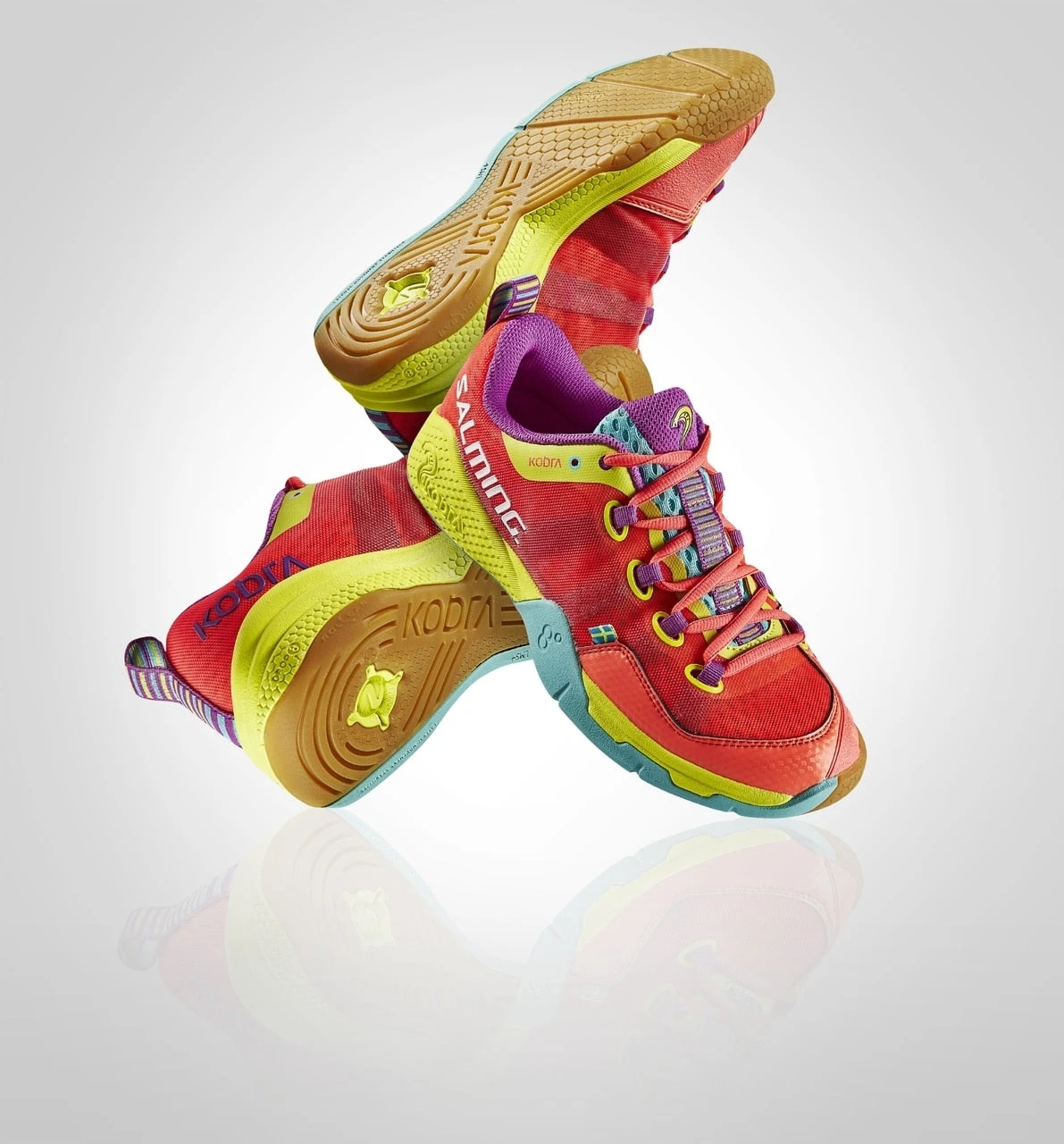 Salming Kobra Diva Pink / Turquoise Indoor Court Shoes 4 Salming Kobra Diva Pink / Turquoise Indoor Court Shoes - Image 2