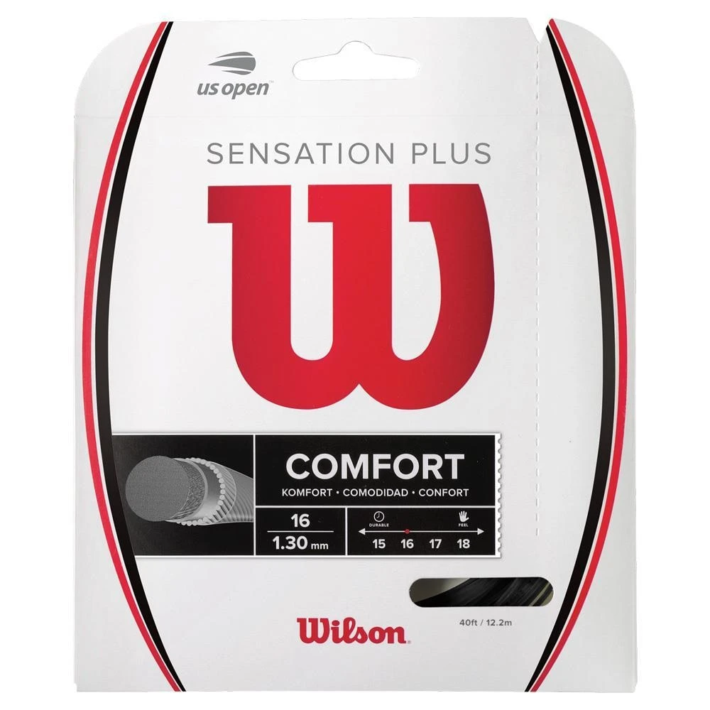 Wilson Sensation Plus 16g Tennis String Set Black 3 Wilson Sensation Plus 16g Tennis String Set Black